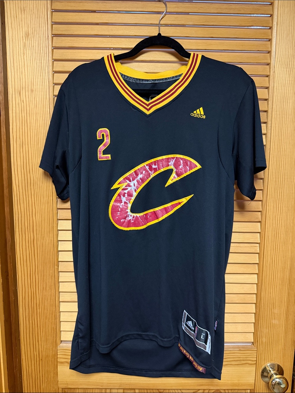 Cleveland Cavs Adidas Swingman Kyrie Irving Short Sleeve Black Jersey Sz L